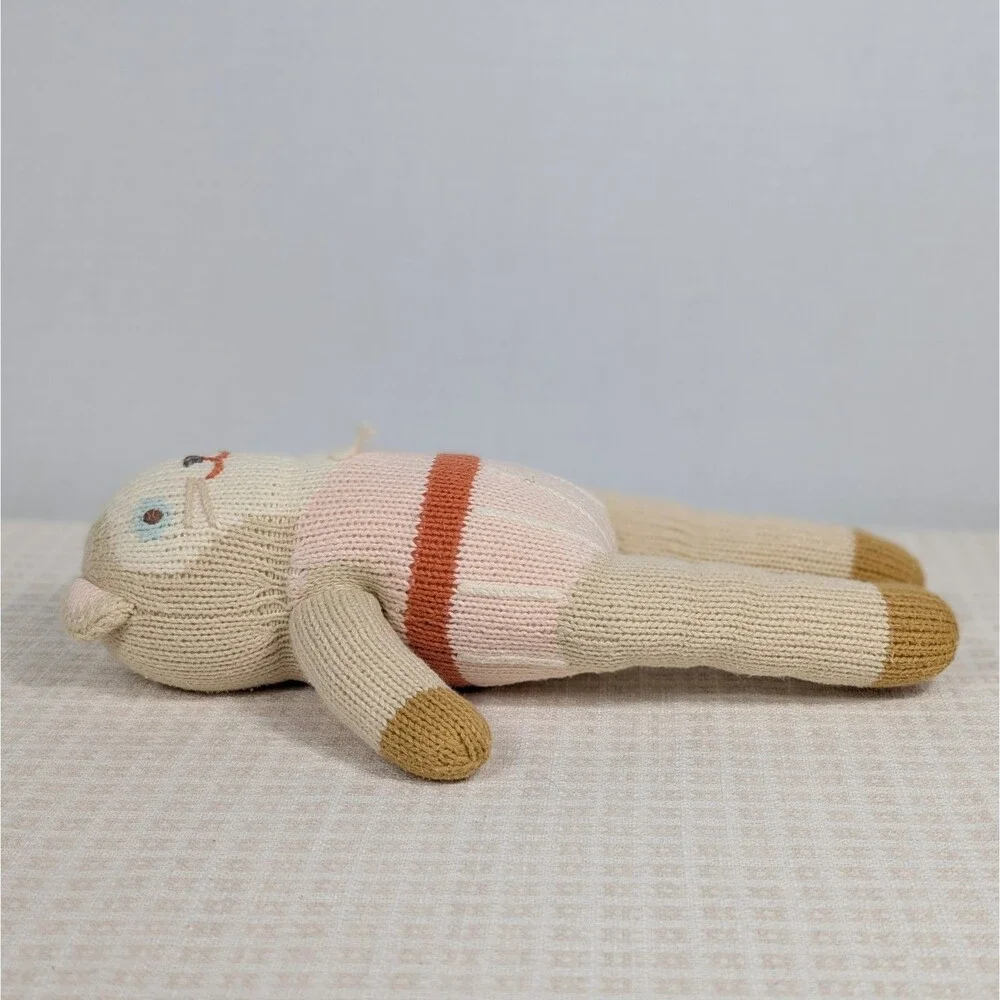BlaBla Knit Doll Handcrafted Plush Toy Colette Cat Tan Pink 12